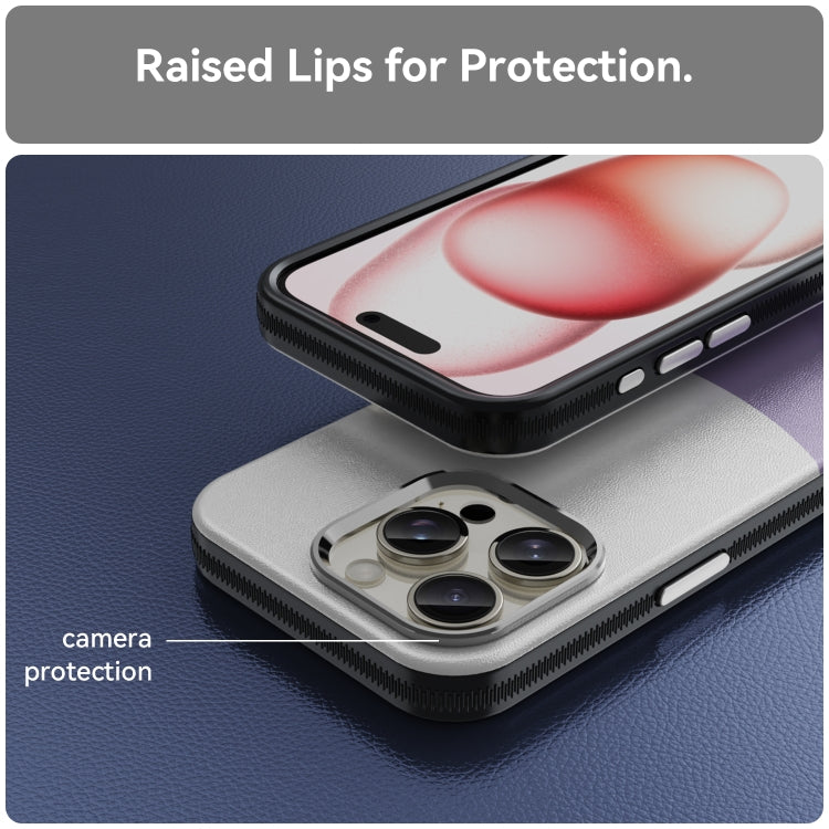 For iPhone 15 Pro Leather Texture MagSafe Magnetic TPU + PC Phone Case