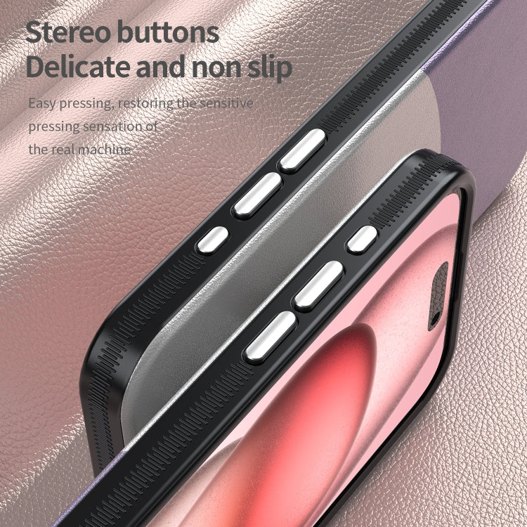 For iPhone 15 Pro Leather Texture MagSafe Magnetic TPU + PC Phone Case