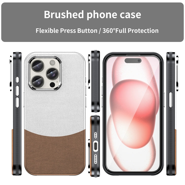 For iPhone 15 Pro Leather Texture MagSafe Magnetic TPU + PC Phone Case