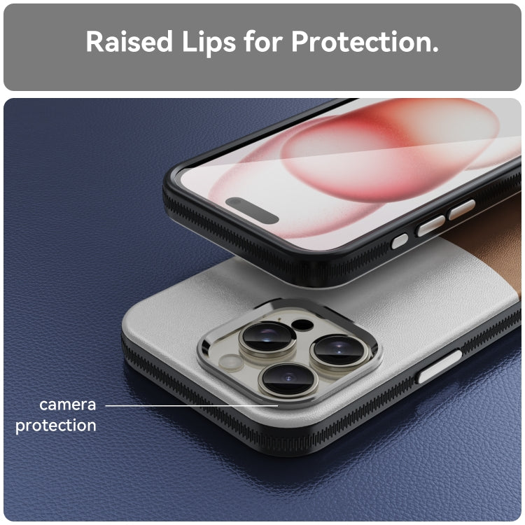 For iPhone 15 Pro Leather Texture MagSafe Magnetic TPU + PC Phone Case