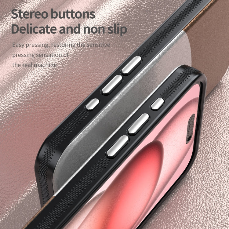 For iPhone 15 Pro Leather Texture MagSafe Magnetic TPU + PC Phone Case