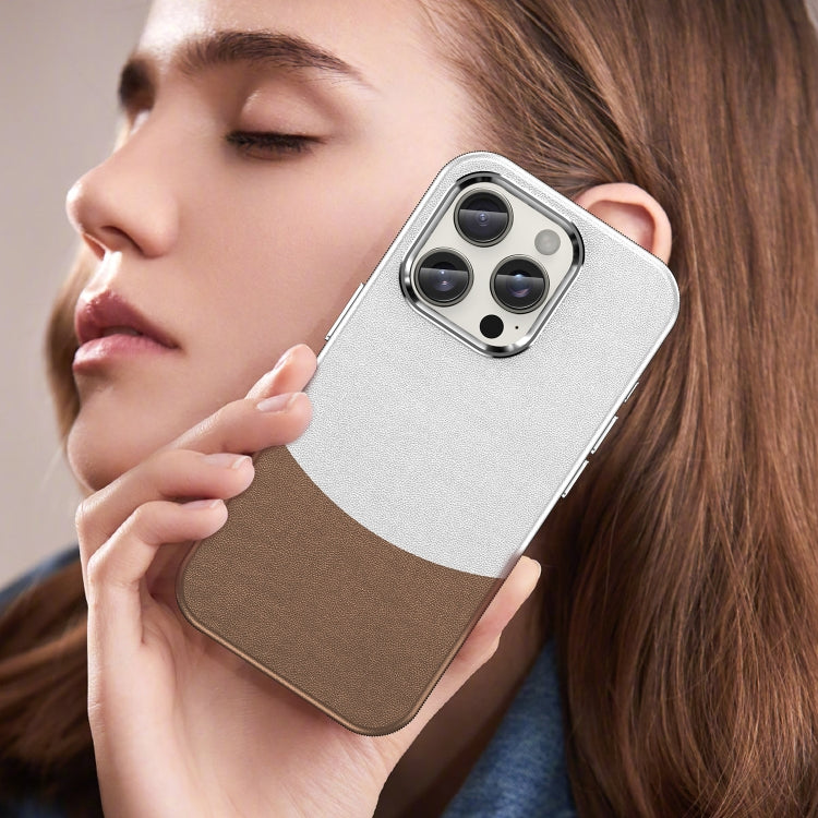 For iPhone 15 Pro Leather Texture MagSafe Magnetic TPU + PC Phone Case