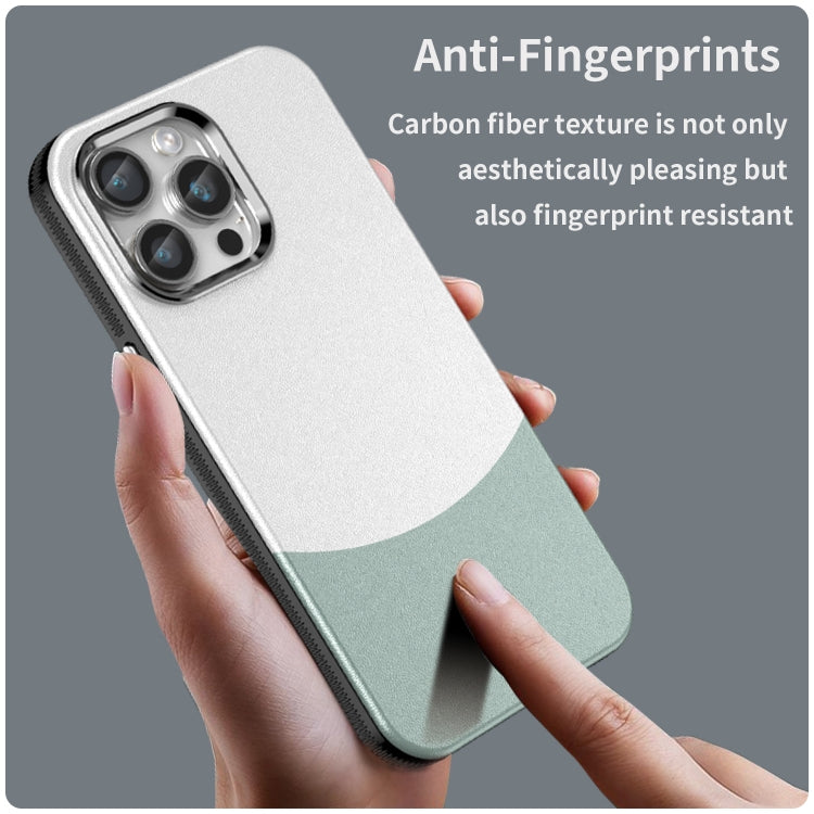 For iPhone 15 Pro Max Leather Texture MagSafe Magnetic TPU + PC Phone Case