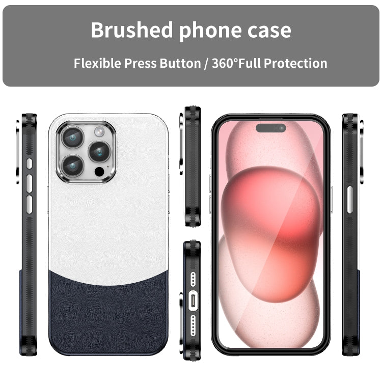 For iPhone 15 Pro Max Leather Texture MagSafe Magnetic TPU + PC Phone Case