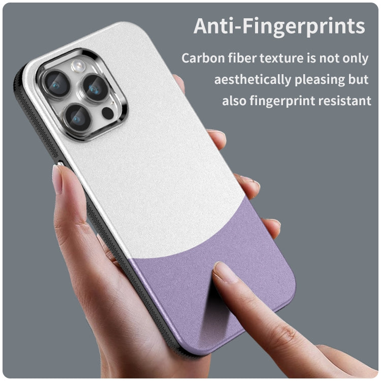 For iPhone 15 Pro Max Leather Texture MagSafe Magnetic TPU + PC Phone Case