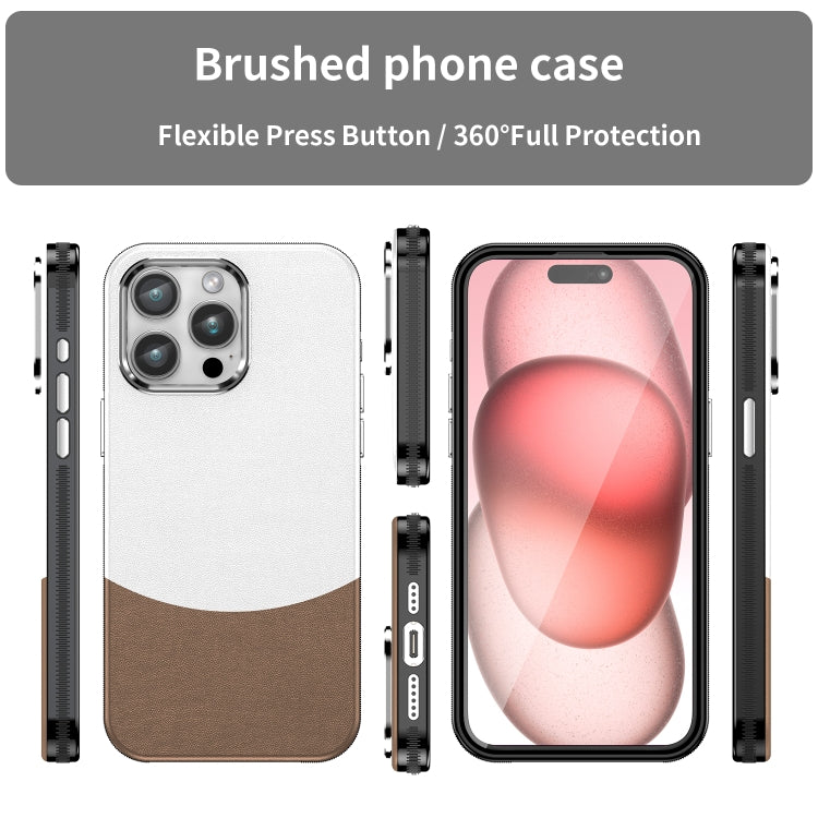 For iPhone 15 Pro Max Leather Texture MagSafe Magnetic TPU + PC Phone Case