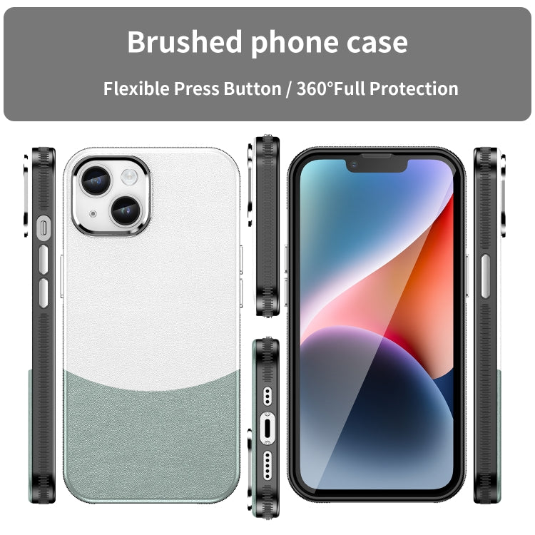 For iPhone 14 Leather Texture MagSafe Magnetic TPU + PC Phone Case