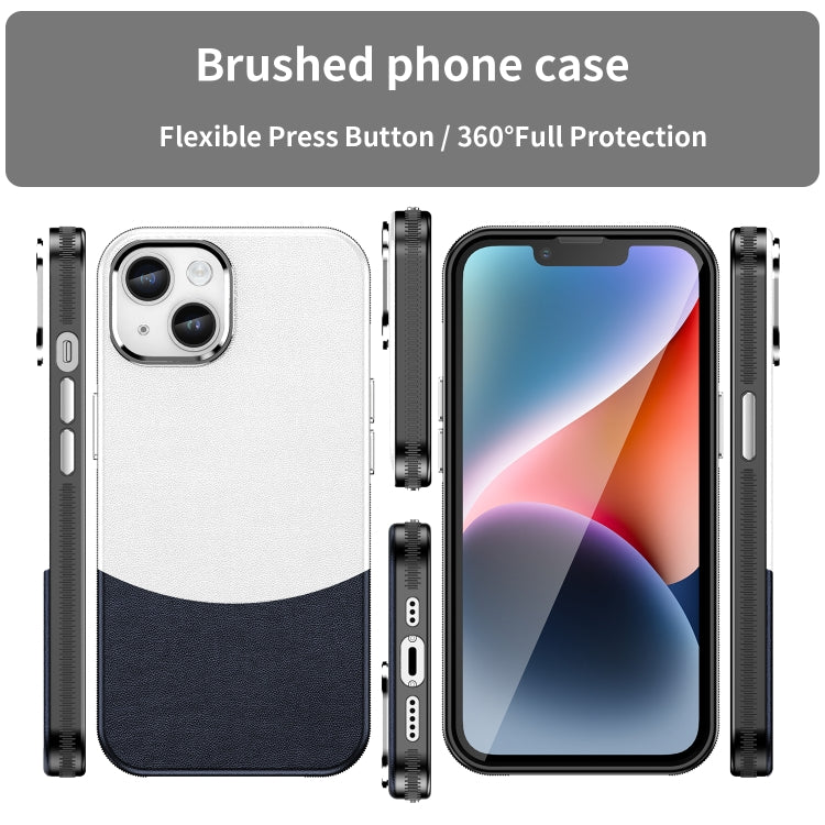 For iPhone 14 Leather Texture MagSafe Magnetic TPU + PC Phone Case