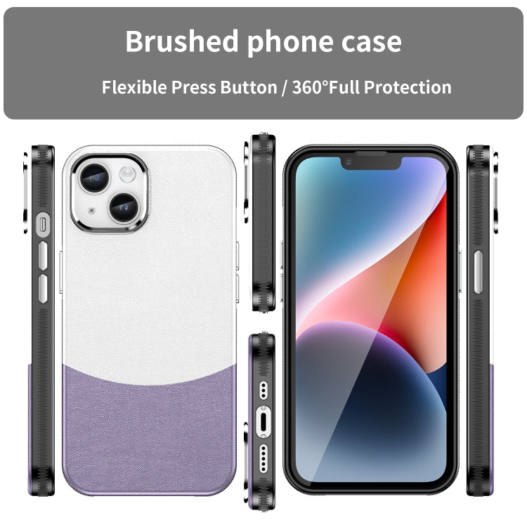 For iPhone 14 Leather Texture MagSafe Magnetic TPU + PC Phone Case