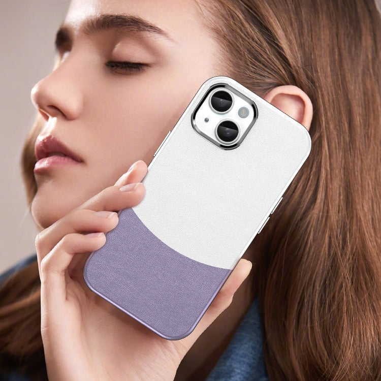 For iPhone 14 Leather Texture MagSafe Magnetic TPU + PC Phone Case