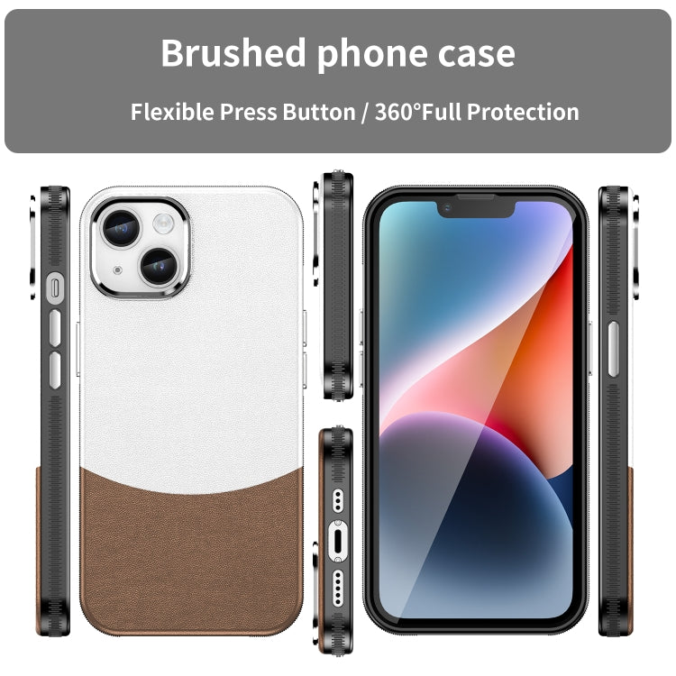 For iPhone 14 Leather Texture MagSafe Magnetic TPU + PC Phone Case