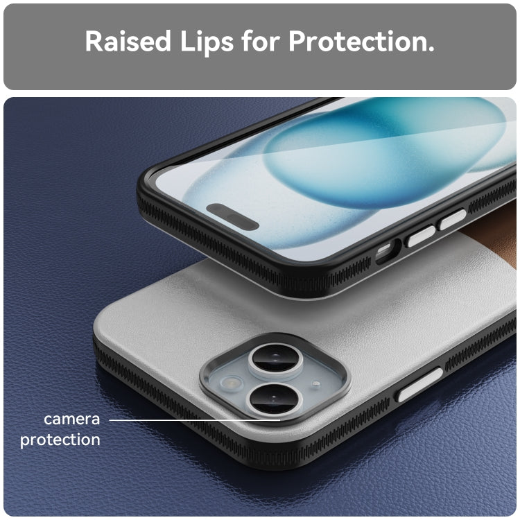 For iPhone 14 Plus Leather Texture MagSafe Magnetic TPU + PC Phone Case