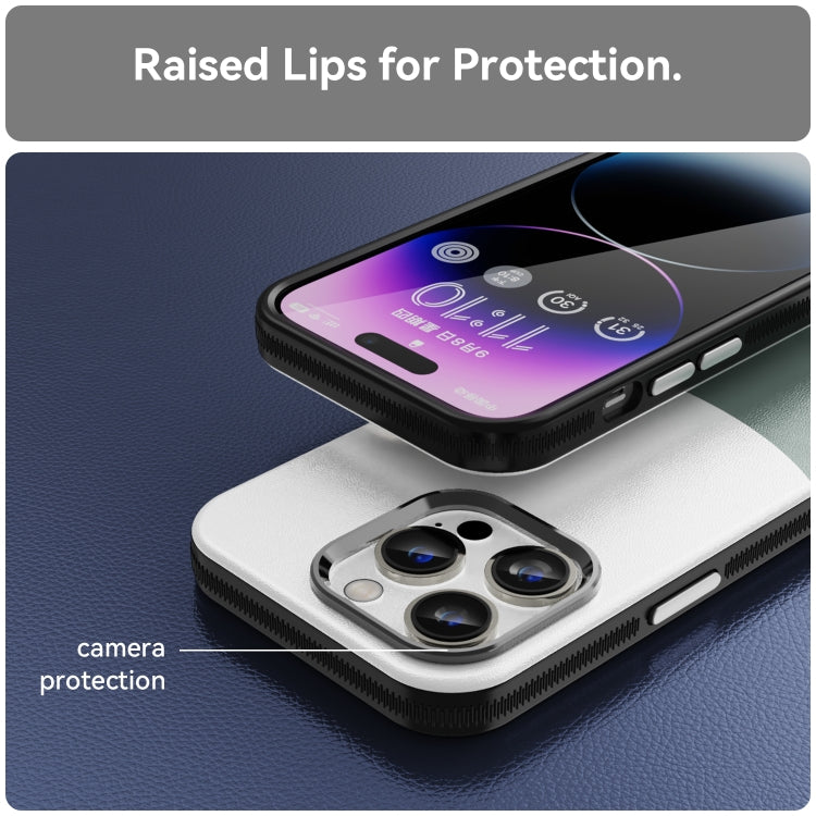 For iPhone 14 Pro Leather Texture MagSafe Magnetic TPU + PC Phone Case