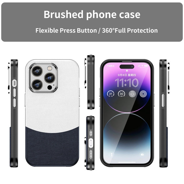 For iPhone 14 Pro Leather Texture MagSafe Magnetic TPU + PC Phone Case