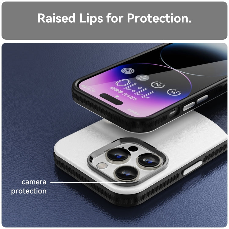 For iPhone 14 Pro Leather Texture MagSafe Magnetic TPU + PC Phone Case