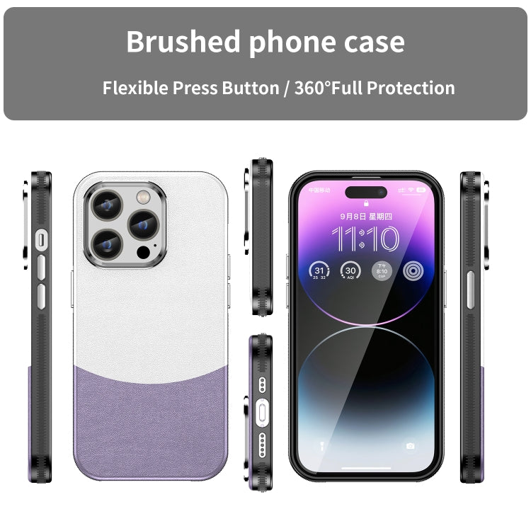 For iPhone 14 Pro Leather Texture MagSafe Magnetic TPU + PC Phone Case