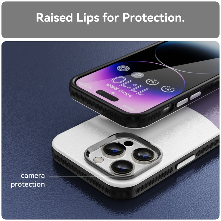 For iPhone 14 Pro Leather Texture MagSafe Magnetic TPU + PC Phone Case