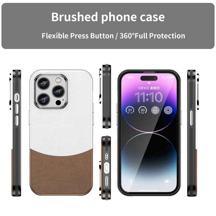 For iPhone 14 Pro Leather Texture MagSafe Magnetic TPU + PC Phone Case