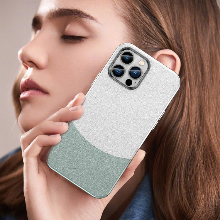For iPhone 13 Pro Max Leather Texture MagSafe Magnetic TPU + PC Phone Case