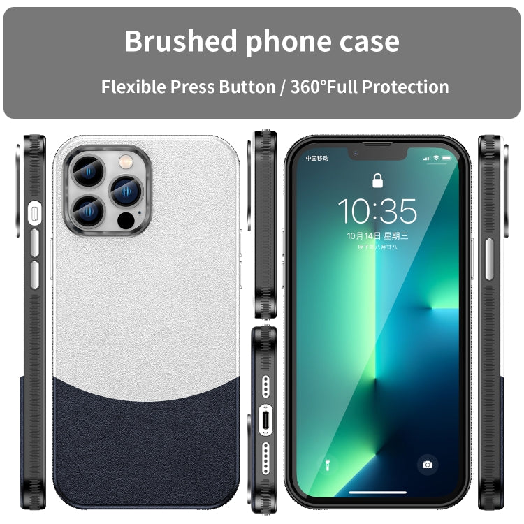 For iPhone 13 Pro Max Leather Texture MagSafe Magnetic TPU + PC Phone Case
