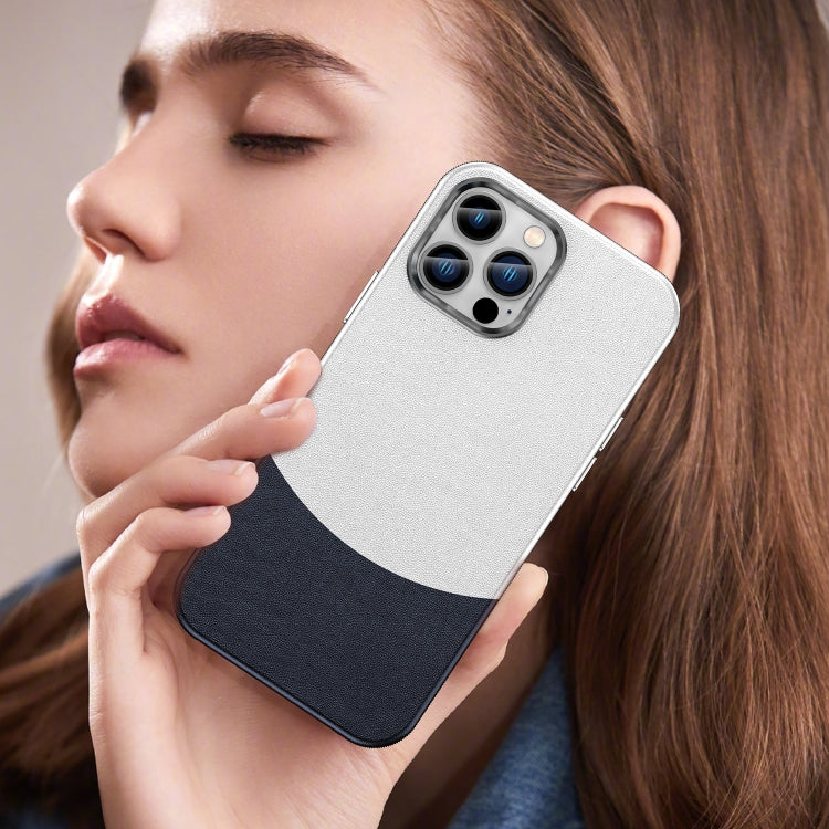 For iPhone 13 Pro Max Leather Texture MagSafe Magnetic TPU + PC Phone Case