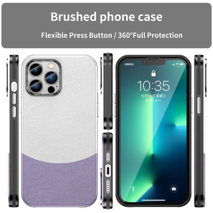 For iPhone 13 Pro Max Leather Texture MagSafe Magnetic TPU + PC Phone Case