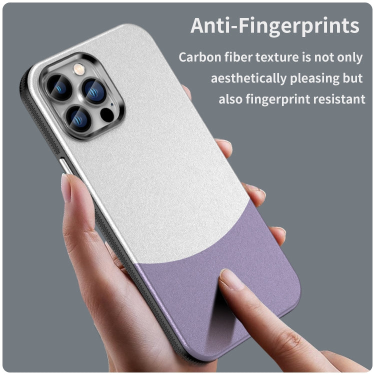 For iPhone 13 Pro Max Leather Texture MagSafe Magnetic TPU + PC Phone Case