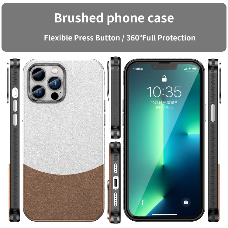 For iPhone 13 Pro Max Leather Texture MagSafe Magnetic TPU + PC Phone Case