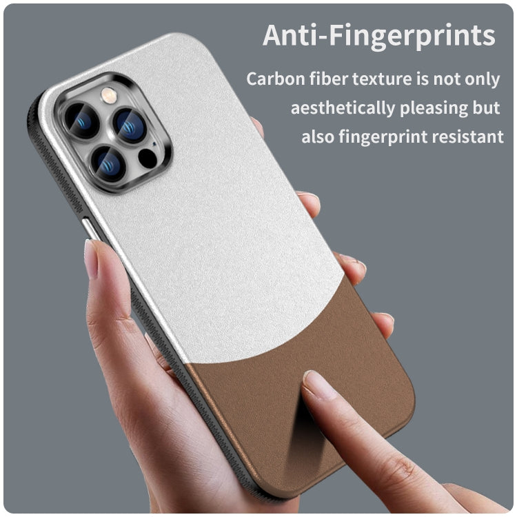 For iPhone 13 Pro Max Leather Texture MagSafe Magnetic TPU + PC Phone Case