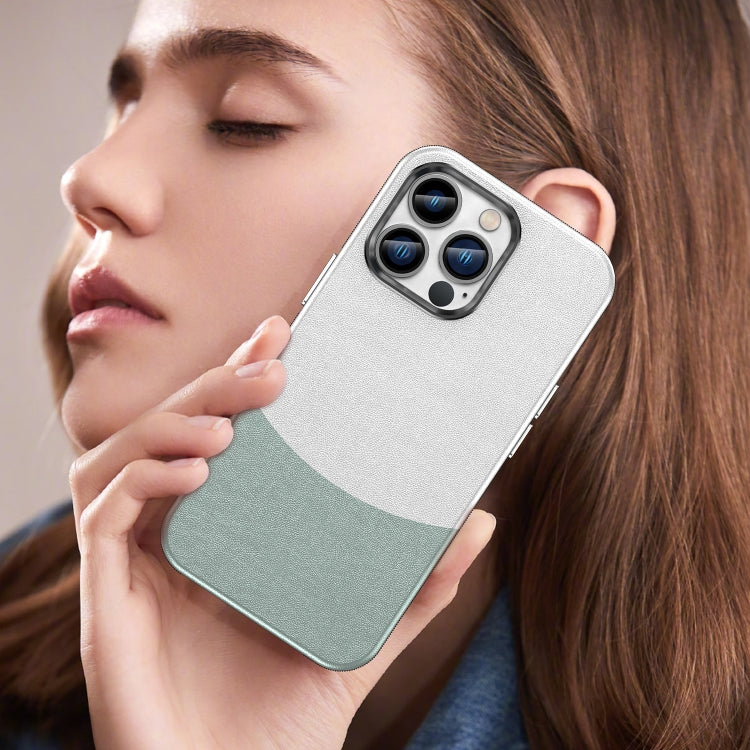 For iPhone 13 Pro Leather Texture MagSafe Magnetic TPU + PC Phone Case