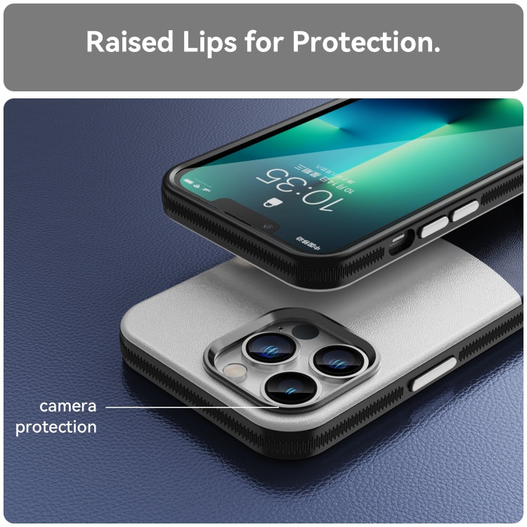 For iPhone 13 Pro Leather Texture MagSafe Magnetic TPU + PC Phone Case