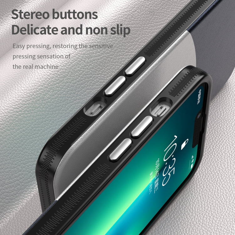 For iPhone 13 Pro Leather Texture MagSafe Magnetic TPU + PC Phone Case