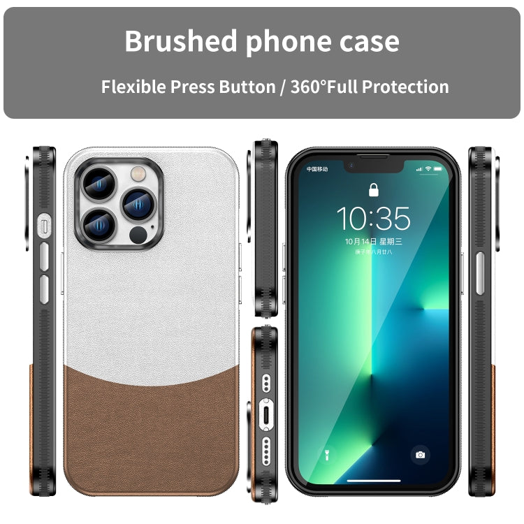 For iPhone 13 Pro Leather Texture MagSafe Magnetic TPU + PC Phone Case