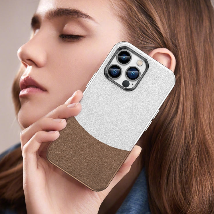 For iPhone 13 Pro Leather Texture MagSafe Magnetic TPU + PC Phone Case
