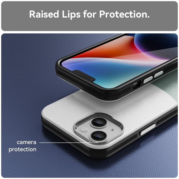 For iPhone 13 Leather Texture MagSafe Magnetic TPU + PC Phone Case