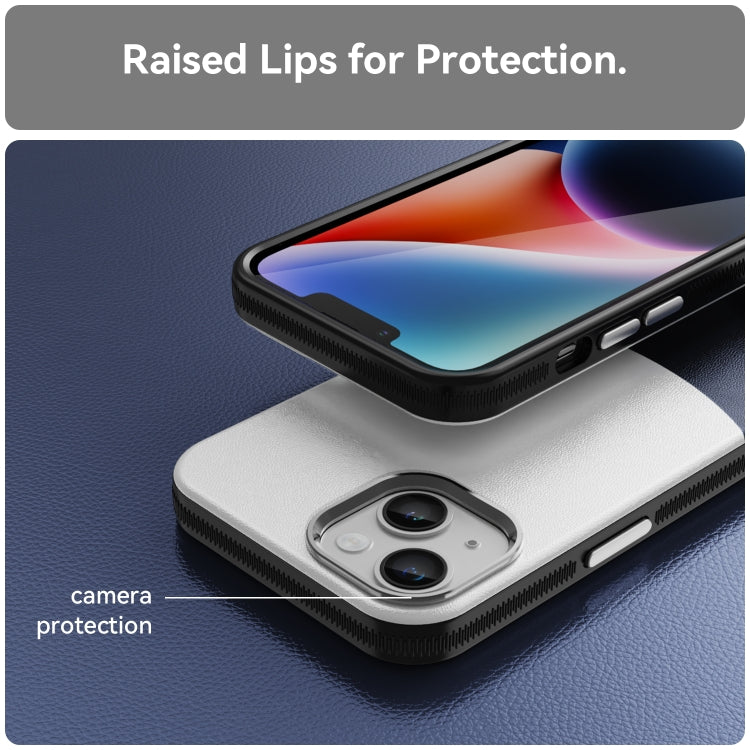 For iPhone 13 Leather Texture MagSafe Magnetic TPU + PC Phone Case