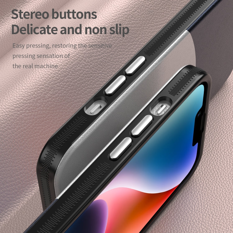 For iPhone 13 Leather Texture MagSafe Magnetic TPU + PC Phone Case