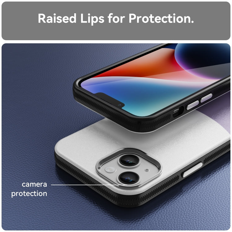 For iPhone 13 Leather Texture MagSafe Magnetic TPU + PC Phone Case