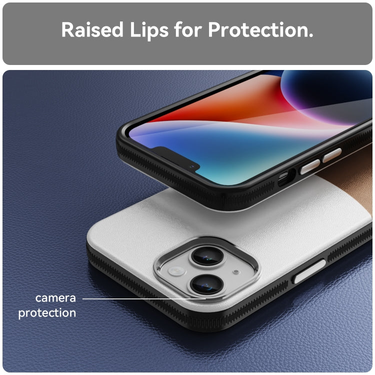 For iPhone 13 Leather Texture MagSafe Magnetic TPU + PC Phone Case