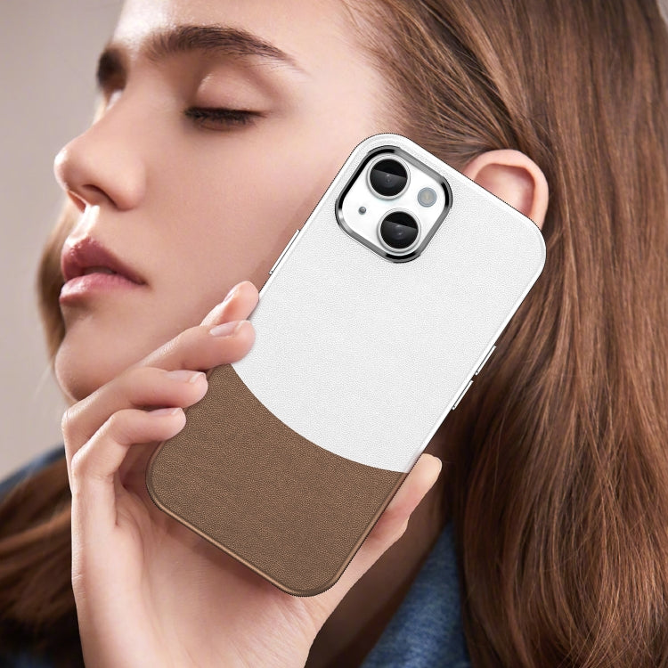 For iPhone 13 Leather Texture MagSafe Magnetic TPU + PC Phone Case