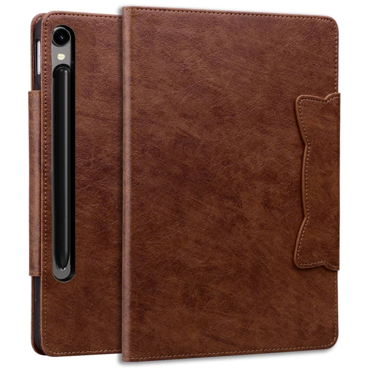 For Samsung Galaxy Tab S9 FE / S9 / S8 Cat Buckle Leather Smart Tablet Case
