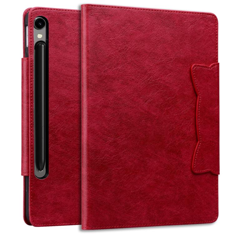 For Samsung Galaxy Tab S10 FE+ Cat Buckle Leather Tablet Case