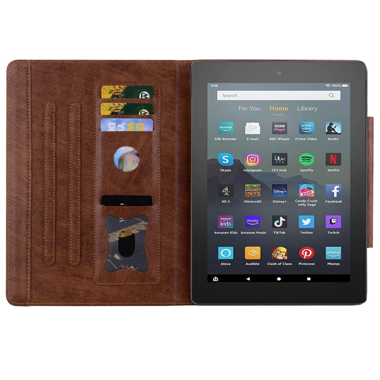 For Amazon Kindle Fire HD 8 2022 Cat Buckle Leather Smart Tablet Case