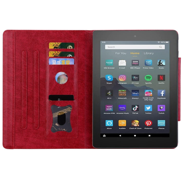 For Amazon Kindle Fire HD 8 2022 Cat Buckle Leather Smart Tablet Case