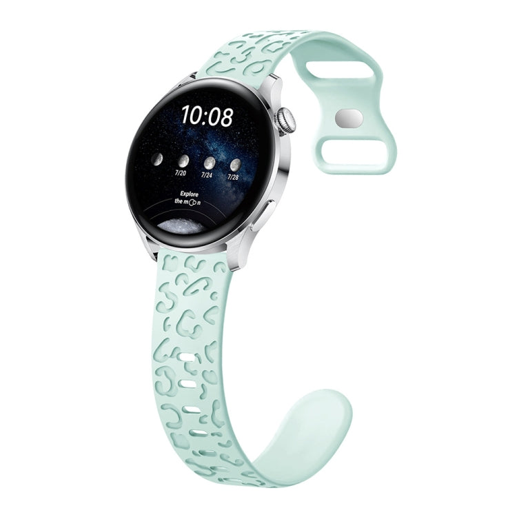 20mm Concave Leopard Print Butterfly 8-shaped Buckle Silicone Watch Band