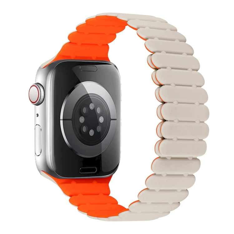 For Apple Watch SE 2023 44mm Bamboo Magnetic Silicone Watch Band
