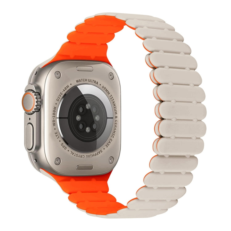 For Apple Watch Ultra 49mm Bamboo Magnetic Silicone Watch Band