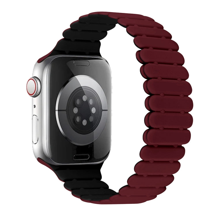 For Apple Watch SE 44mm Bamboo Magnetic Silicone Watch Band