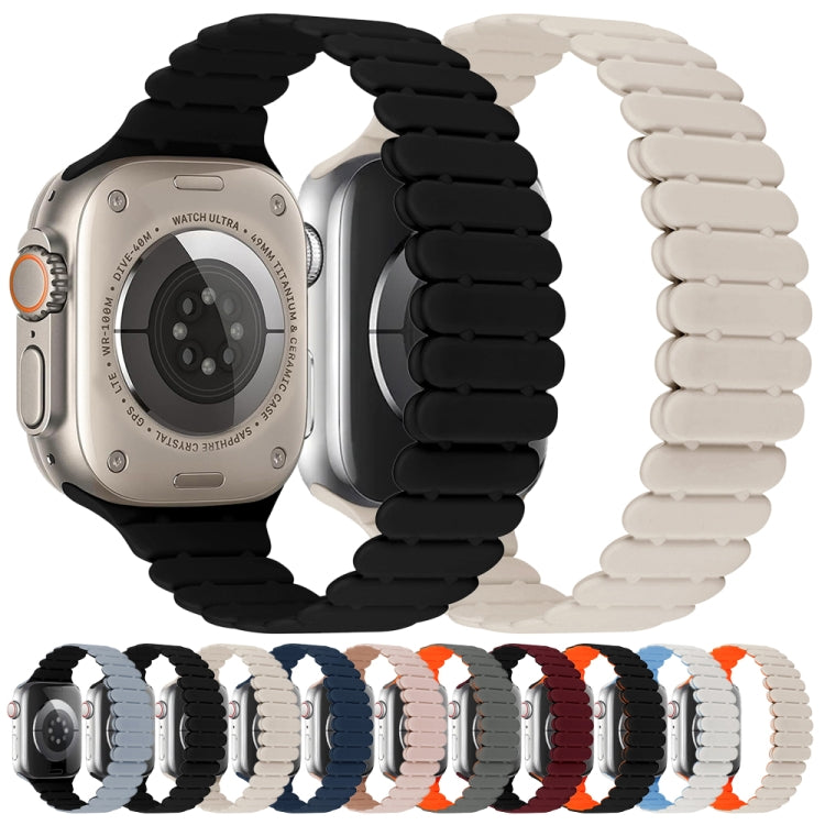 For Apple Watch Series 8 41mm Bamboo Magnetic Silicone Watch Band