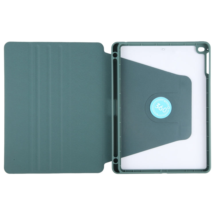 For iPad 9.7 2018 & 2017 / Air / Air2 GEBEI Acrylic TPU 3-folding Rotating Smart Tablet Leather Case withh Pen Slot